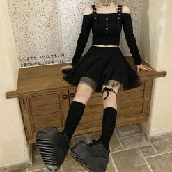 RIBERRY New Arrivals [Basic] Black Pink Y2k Girls Top