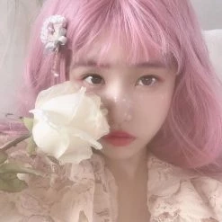 Peiliee Shop Rose Water Pastel Pink Long Wig