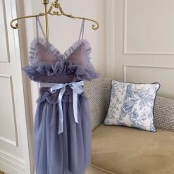 Peiliee Shop [Premium Selected] Iris Pallida Lam Lavender Dress New Arrivals
