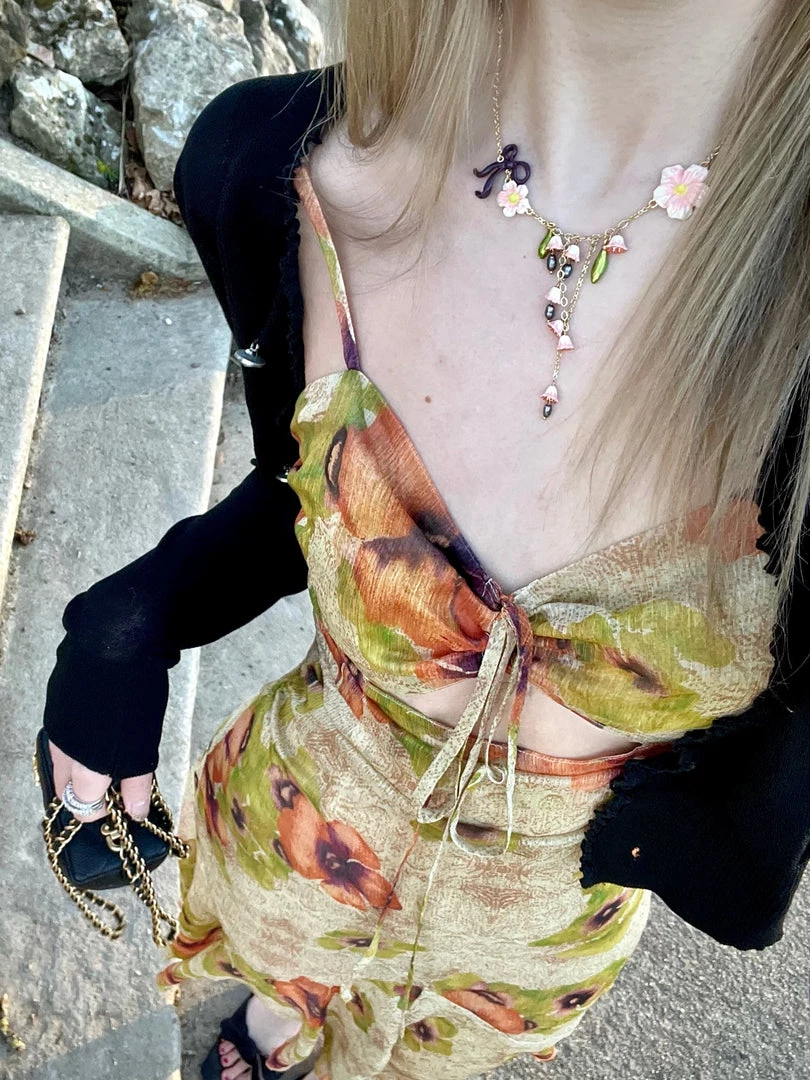 Arilf Pomegranate Flower Sea Floral Dress 2 Arilf Pomegranate Flower Sea Floral Dress