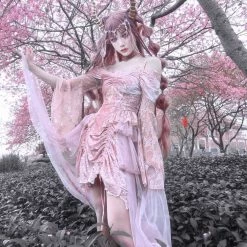 Blood Supply Summer 2022 Sakura Dream Velvet Corset Top With Sleeves