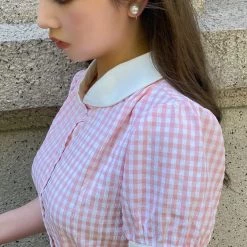 [Premium Selected] Arrived In Dream Land Gingham Dress (designer Rose Candy)