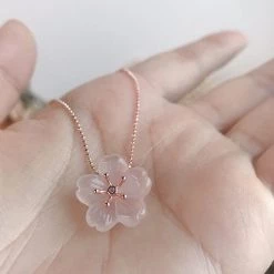 Jewelry New Arrivals Sakura Crystal Natural Gem Stone Necklace Bracelet Set