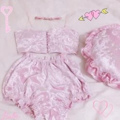 Peiliee Shop New Arrivals [Pillow] Luna Doll Sakura Cocoa Home Wear Set