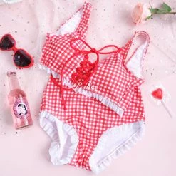 Peiliee Shop [SS2020] Love Strawberry Bikini Set High Waist