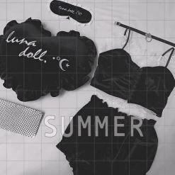 Peiliee Shop New Arrivals [Pillow] Luna Doll Sakura Cocoa Home Wear Set