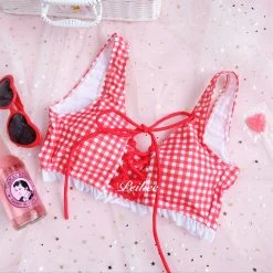 Peiliee Shop [SS2020] Love Strawberry Bikini Set High Waist