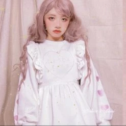 Peiliee Shop X RUAI [Mid Season SALE] When Cotton Candy Met Peach Mousse Long Sleeve Babydoll Dress